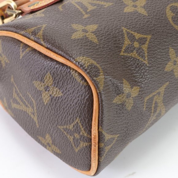 Authentic Louis Vuitton Mini Speedy with Strap Crossbody Monogram Brown - Picture 6 of 9